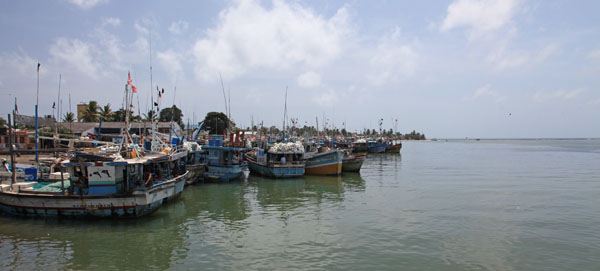 Bij de monding naar zee in Negombo